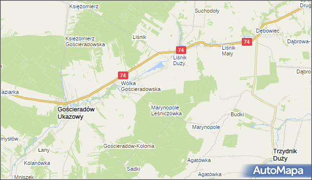 mapa Liśnik Duży-Kolonia, Liśnik Duży-Kolonia na mapie Targeo