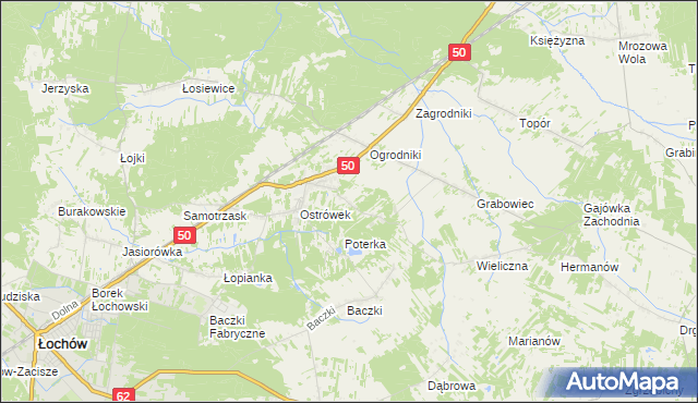 mapa Majdan gmina Łochów, Majdan gmina Łochów na mapie Targeo