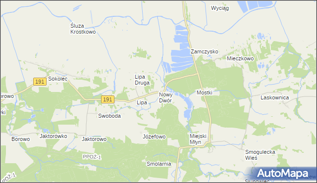 mapa Nowy Dwór gmina Szamocin, Nowy Dwór gmina Szamocin na mapie Targeo
