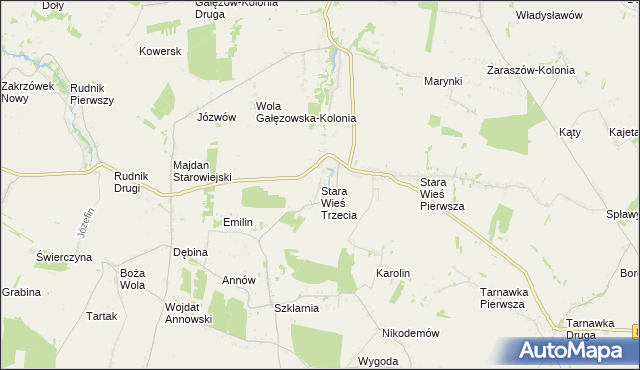 mapa Stara Wieś Trzecia, Stara Wieś Trzecia na mapie Targeo