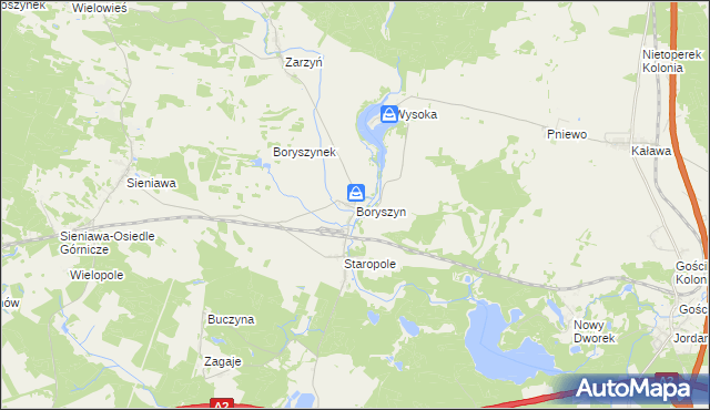 mapa Boryszyn, Boryszyn na mapie Targeo