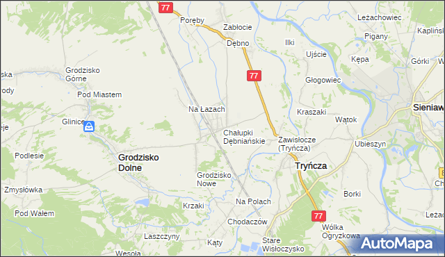 mapa Chałupki Dębniańskie, Chałupki Dębniańskie na mapie Targeo