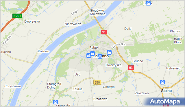 mapa Chełmno, Chełmno na mapie Targeo
