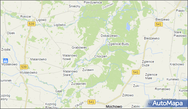 mapa Choczeń, Choczeń na mapie Targeo