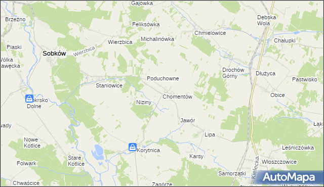 mapa Chomentów, Chomentów na mapie Targeo