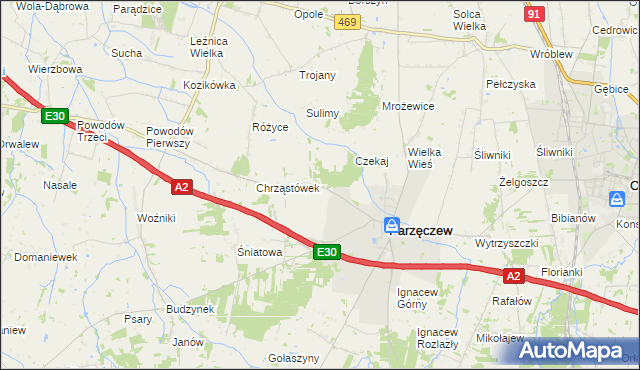 mapa Chrząstów Wielki, Chrząstów Wielki na mapie Targeo