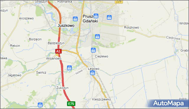 mapa Cieplewo, Cieplewo na mapie Targeo