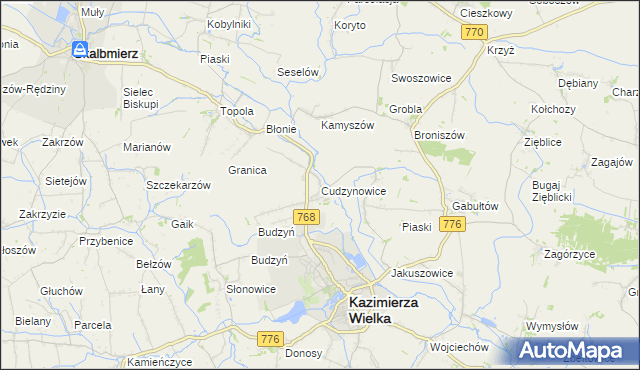 mapa Cudzynowice, Cudzynowice na mapie Targeo