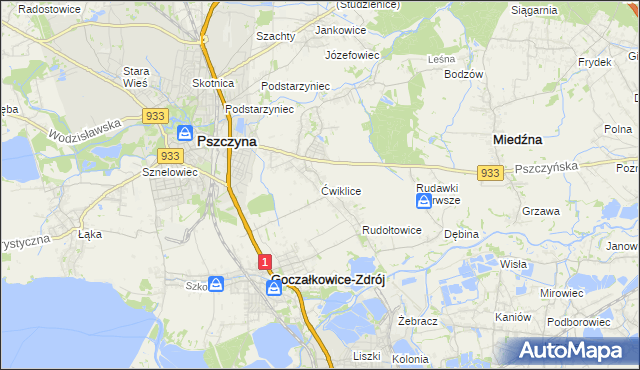 mapa Ćwiklice, Ćwiklice na mapie Targeo