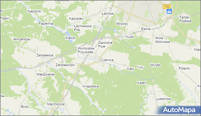 mapa Czarnca, Czarnca na mapie Targeo