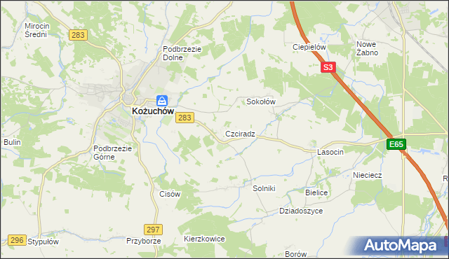mapa Czciradz, Czciradz na mapie Targeo
