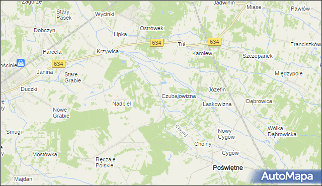 mapa Czubajowizna, Czubajowizna na mapie Targeo