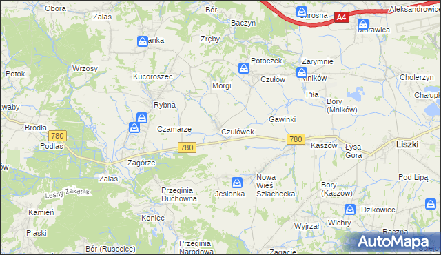 mapa Czułówek, Czułówek na mapie Targeo