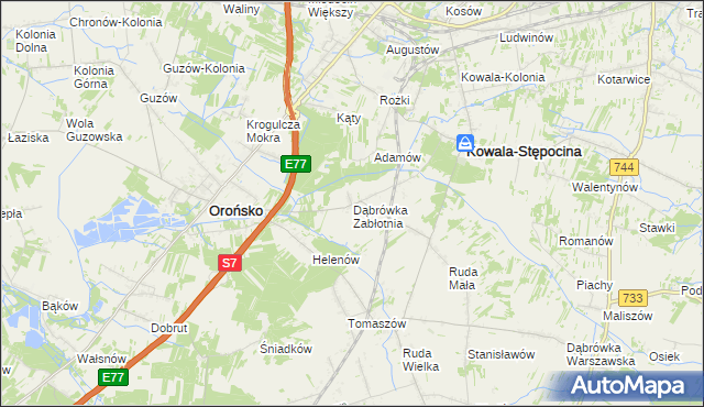 mapa Dąbrówka Zabłotnia, Dąbrówka Zabłotnia na mapie Targeo