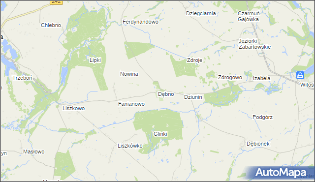 mapa Dębno gmina Łobżenica, Dębno gmina Łobżenica na mapie Targeo