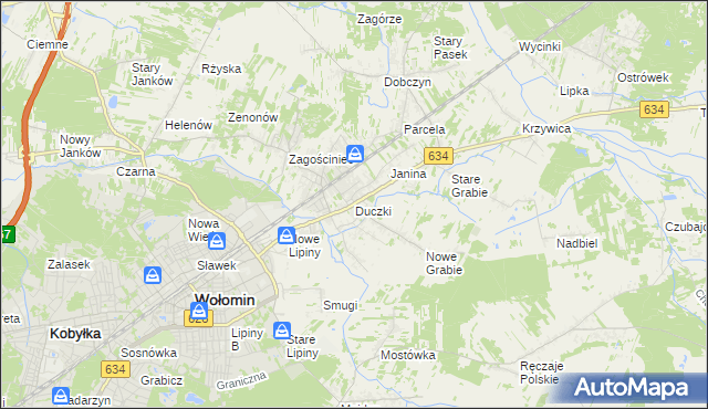 mapa Duczki, Duczki na mapie Targeo