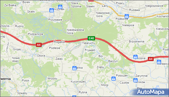 mapa Frywałd, Frywałd na mapie Targeo