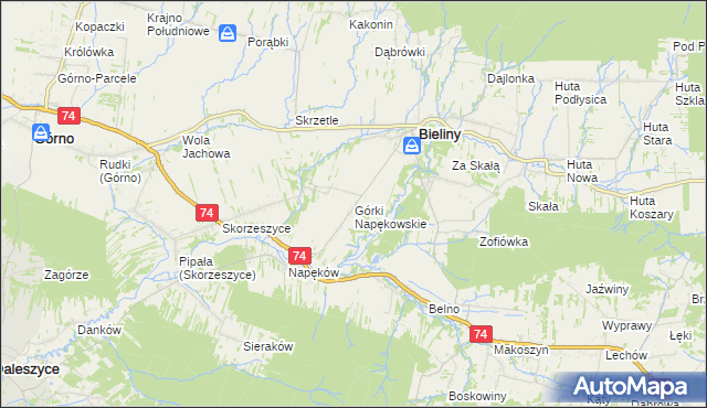 mapa Górki Napękowskie, Górki Napękowskie na mapie Targeo