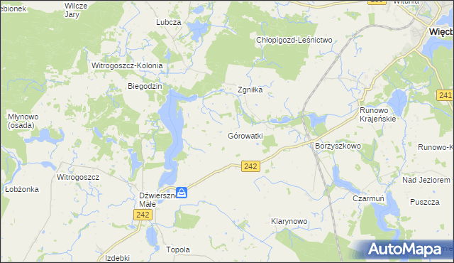 mapa Górowatki, Górowatki na mapie Targeo