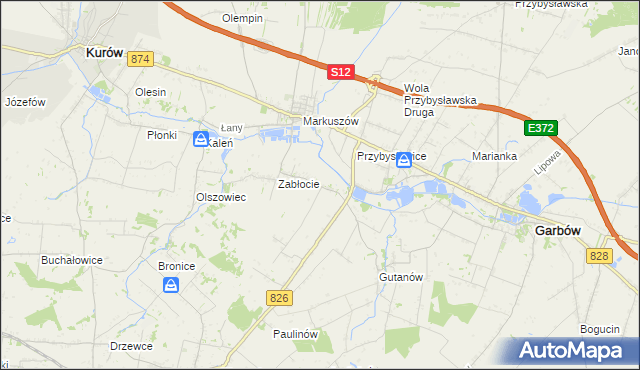 mapa Góry gmina Markuszów, Góry gmina Markuszów na mapie Targeo