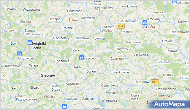 mapa Gorzków gmina Wieliczka, Gorzków gmina Wieliczka na mapie Targeo