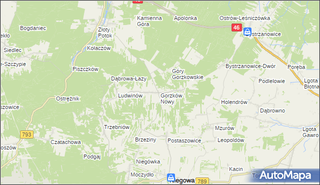 mapa Gorzków Nowy, Gorzków Nowy na mapie Targeo