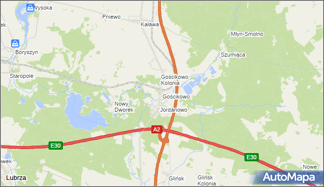 mapa Gościkowo, Gościkowo na mapie Targeo