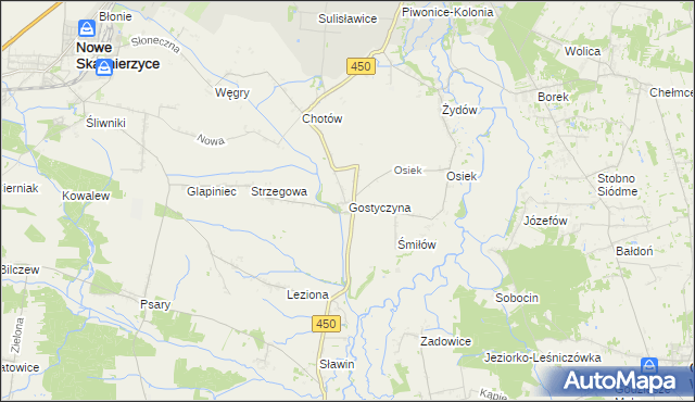 mapa Gostyczyna, Gostyczyna na mapie Targeo