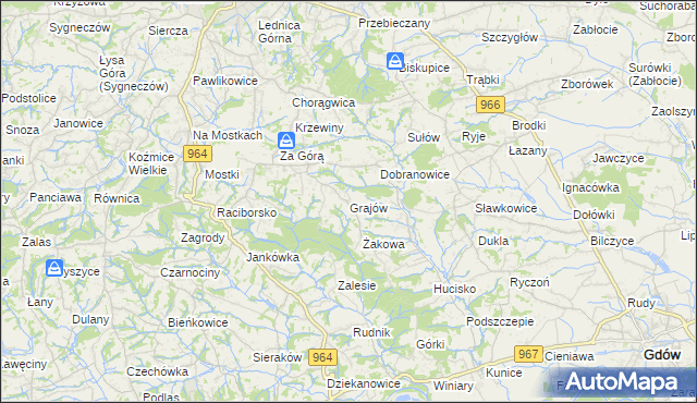 mapa Grajów, Grajów na mapie Targeo