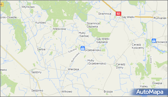 mapa Grzebienisko, Grzebienisko na mapie Targeo