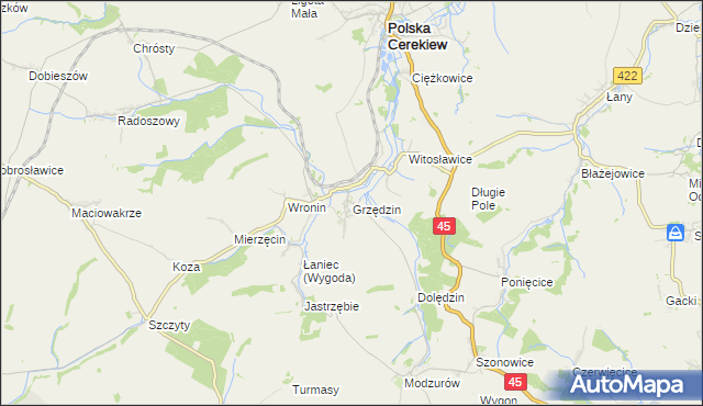 mapa Grzędzin, Grzędzin na mapie Targeo