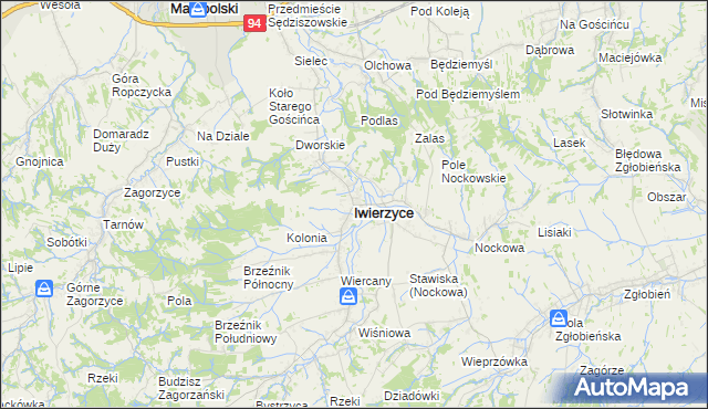 mapa Iwierzyce, Iwierzyce na mapie Targeo