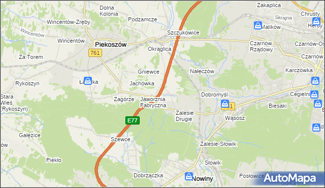 mapa Janów gmina Piekoszów, Janów gmina Piekoszów na mapie Targeo