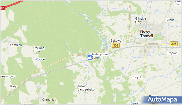 mapa Jastrzębsko Stare, Jastrzębsko Stare na mapie Targeo