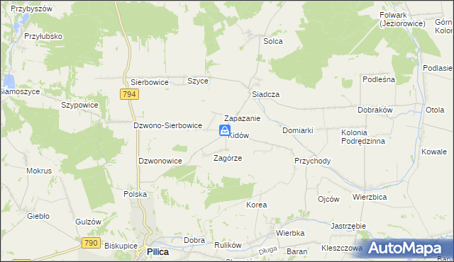 mapa Kidów, Kidów na mapie Targeo