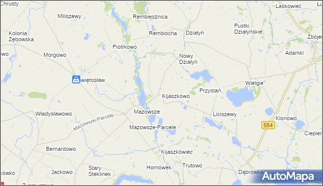 mapa Kijaszkowo gmina Czernikowo, Kijaszkowo gmina Czernikowo na mapie Targeo