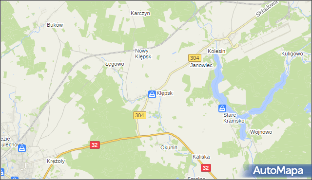 mapa Klępsk, Klępsk na mapie Targeo