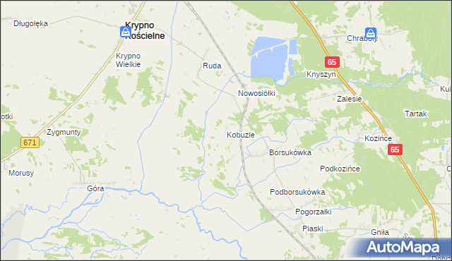 mapa Kobuzie gmina Dobrzyniewo Duże, Kobuzie gmina Dobrzyniewo Duże na mapie Targeo