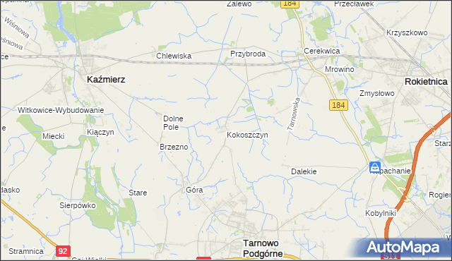 mapa Kokoszczyn gmina Tarnowo Podgórne, Kokoszczyn gmina Tarnowo Podgórne na mapie Targeo
