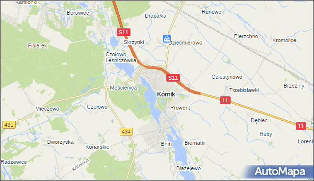 mapa Kórnik, Kórnik na mapie Targeo