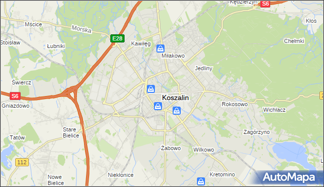 mapa Koszalina, Koszalin na mapie Targeo