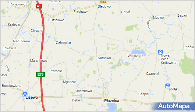mapa Kotnowo, Kotnowo na mapie Targeo
