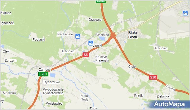 mapa Kruszyn Krajeński, Kruszyn Krajeński na mapie Targeo