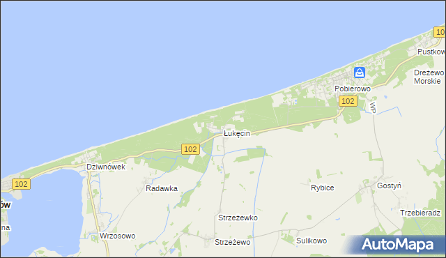 mapa Łukęcin, Łukęcin na mapie Targeo