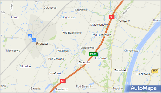 mapa Luszkówko, Luszkówko na mapie Targeo