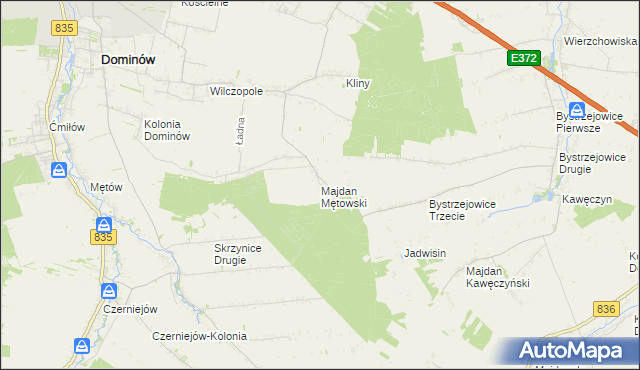 mapa Majdan Mętowski, Majdan Mętowski na mapie Targeo