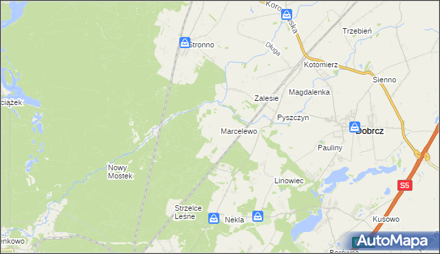 mapa Marcelewo, Marcelewo na mapie Targeo