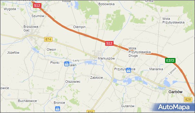 mapa Markuszów, Markuszów na mapie Targeo