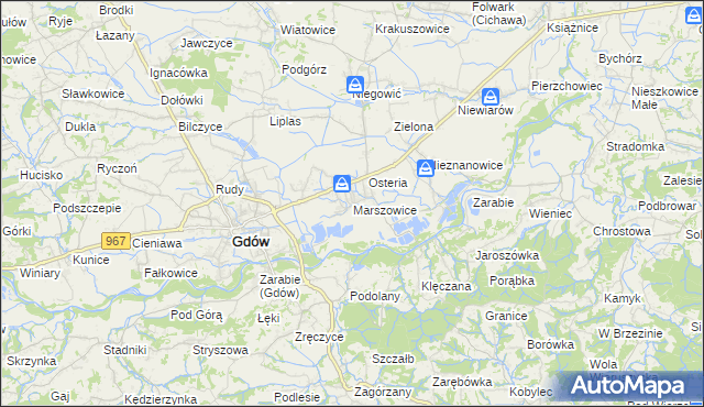 mapa Marszowice gmina Gdów, Marszowice gmina Gdów na mapie Targeo