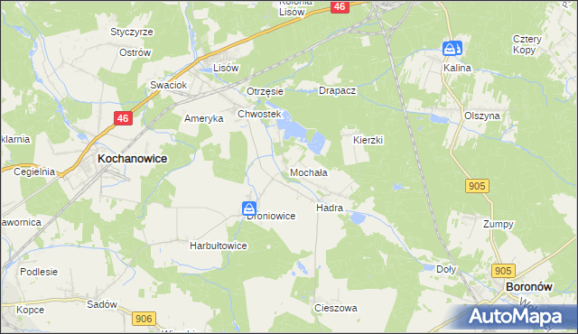 mapa Mochała, Mochała na mapie Targeo